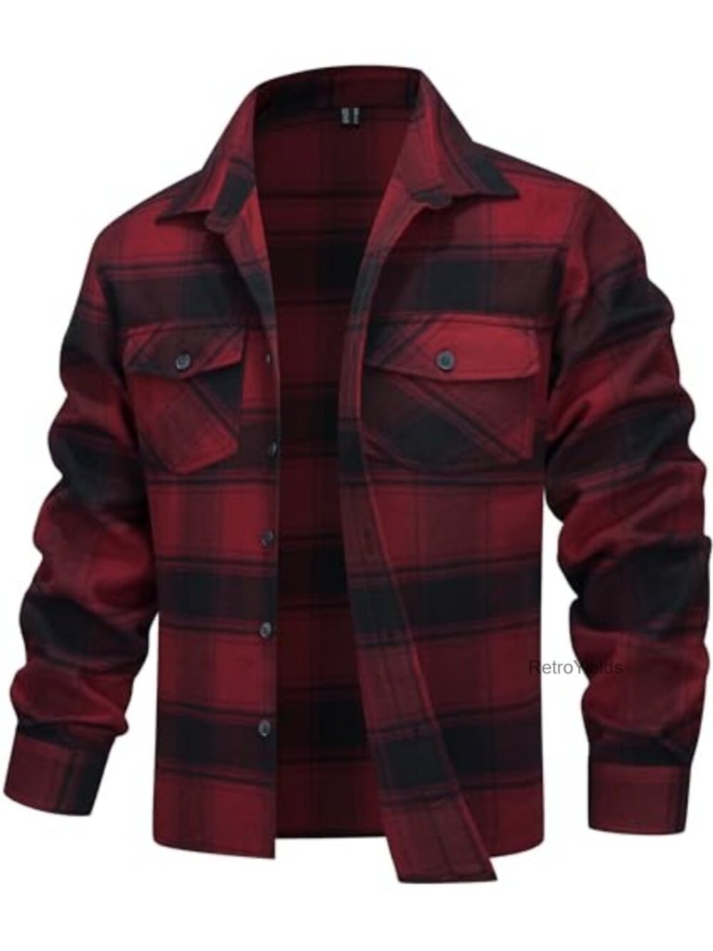 Men's Brushed Flannel Shirt Button Down Long Sleeve Plaid Casual